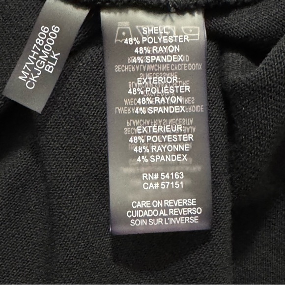 Calvin Klein | Women’s Black Bell Sleeve Round Neck Stretch Blouse Top Size L - Picture 7 of 9